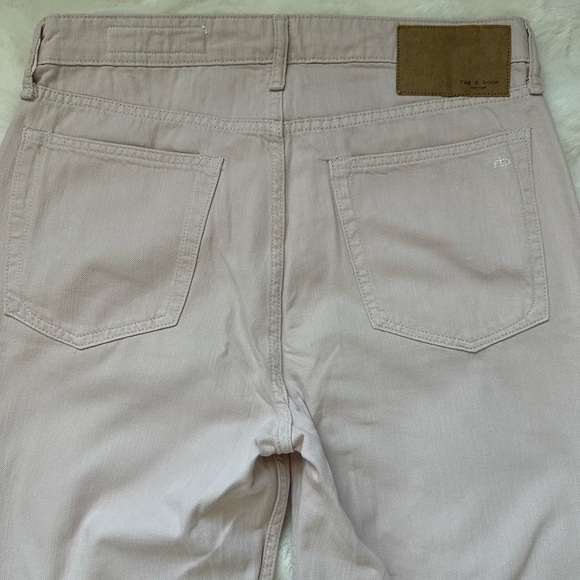 Rag & Bone New York Blush Pink Mid-Rise Wide Leg Button Fly Jeans- size 28. - Picture 5 of 11